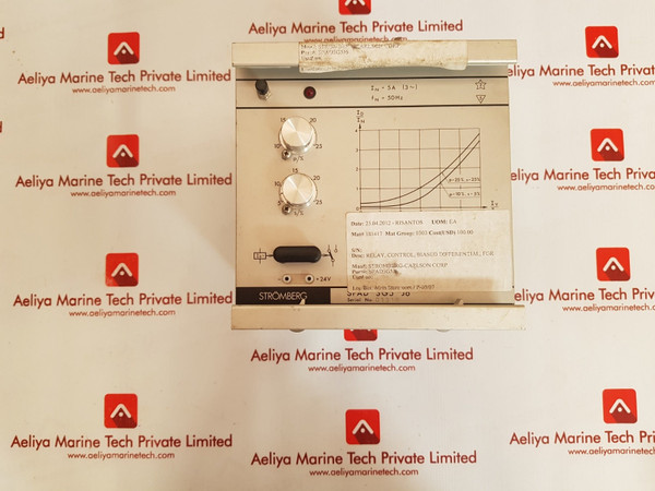 Stromberg Spad 3G5 J6 Control Relay 5A,50Hz,+24V