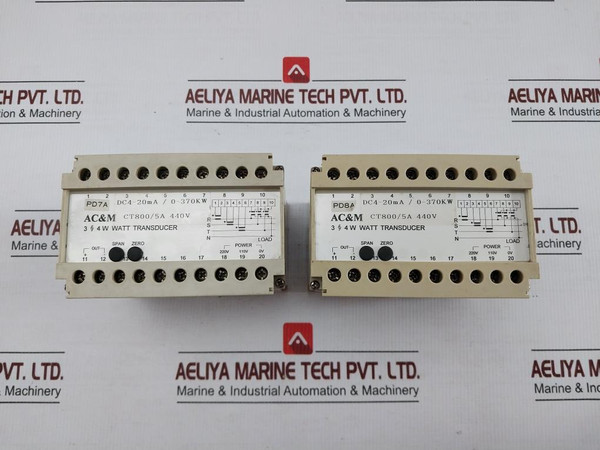 Watt Transducer Input 3 § 4W 440V Ct 8005A By Ac&M Part No. Tdw-cybaca