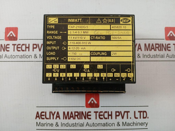 Tap-210Dg3 Inwatt Transducer 110V Dc Output 4-12-20 Ma By Deif