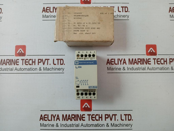 Telemecanique Definite Purpose Contactor 220V 60Hz Part No. Gc1-zu42