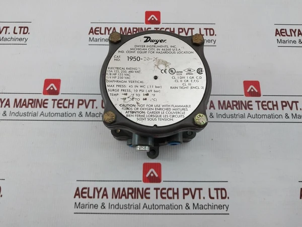 Explosion-proof Differential Pressure Switch 480 Vac Dwyer 1950-20-2F