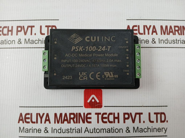 Cui Ac-dc Power Module 100-240Vac 47-63Hz Part No. Psk-100-24-t