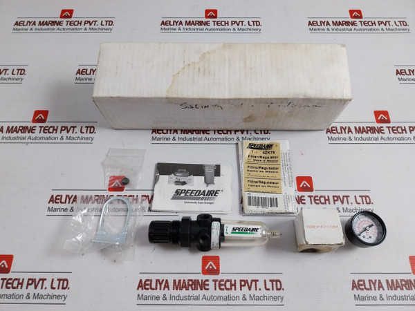 Speedaire 4Zk76 Filter Regulator With Pressure Gauge 0-160 Psi