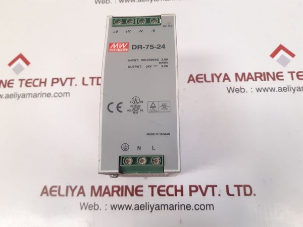 Mean Well Dr-75-24 Power Supply 100-240Vac 2.0A 50/60Hz