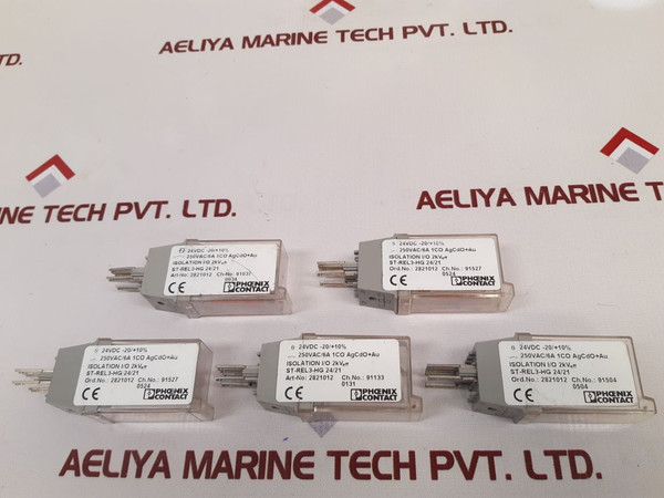 Lot Of 5X Phoenix Contact 2821012 Relay Connector St-rel3-hg 24/21