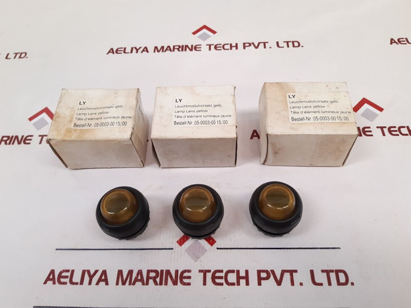 Set Of 5X Bartec 05-0003-00 15/00 Yellow Lamp Lens