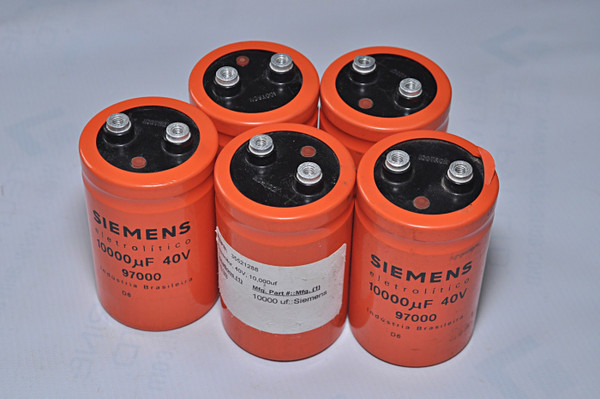 Siemens 10000uF 40V Capacitor Lot Of 4X Brasileira D6 35521288