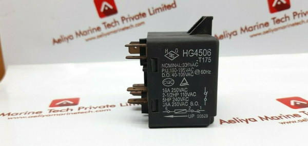 HG4506 motor starter relay, t175, nominal 336vac, p.u.180-195vac