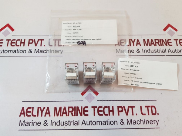 Set of 6x Omron My4 Relay 24Vdc