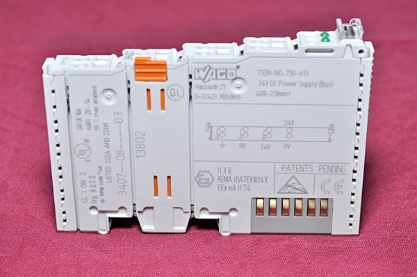 Wago 750-613 power supply module 24v dc 10a 55'c max temp