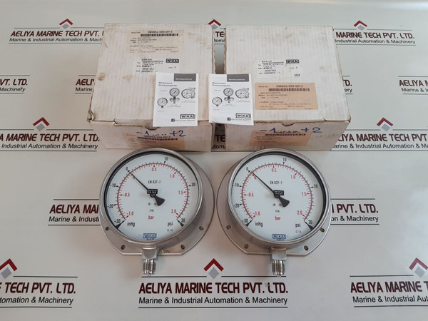 Wika En 837-1 Cl 1.0 Pressure Gauge -1.0 To 2.0 Bar Inhg -30 To 30 Psi