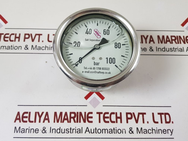 Salt Separation Pressure Gauge 0 To 100 Bar