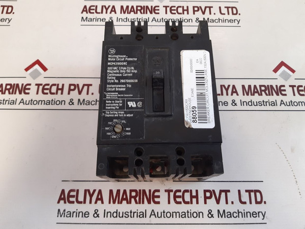 Westinghouse Mcp431800Rc Molded Case Circuit Breaker 3 Pole 600Vac 150A
