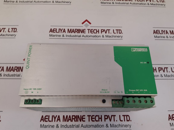 Phoenix Contact Quint-ps-100-240Ac/24Dc/40 Din Rail Power Supply Unit 24V 40A