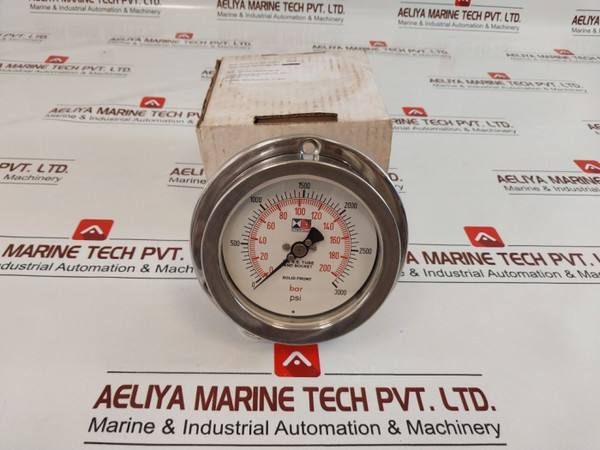 Stewarts Pressure Gauge 316 S.S. Tube And Socket 0 To 3000 Psi