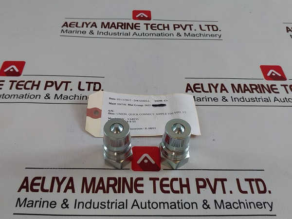 Lot Of 6X Eaton 55909-8-8-ss Quick Connect Nipple Valve