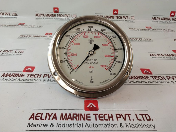 Mcdaniel Controls 316Ss Tube And Socket 0-10000 Psi Pressure Gauge