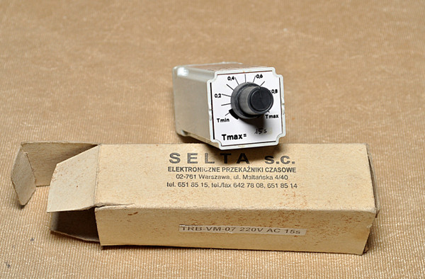 Selta trb-vm-07 relay for timing, 220v ac, 6-180s & 0.5-15s