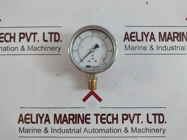 Baumer L503.59-03267 Kl. 1,6 Pressure Gauge 0-4 Bar,0-60 Psi