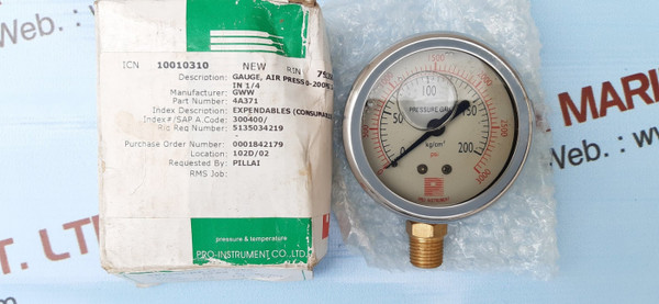 Air pressure gauge 0-200psi by pro-instrument co.,ltd.