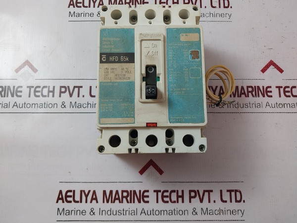 Westinghouse Hfd3150 Industrial Circuit Breaker 3-pole 600Vac,150A