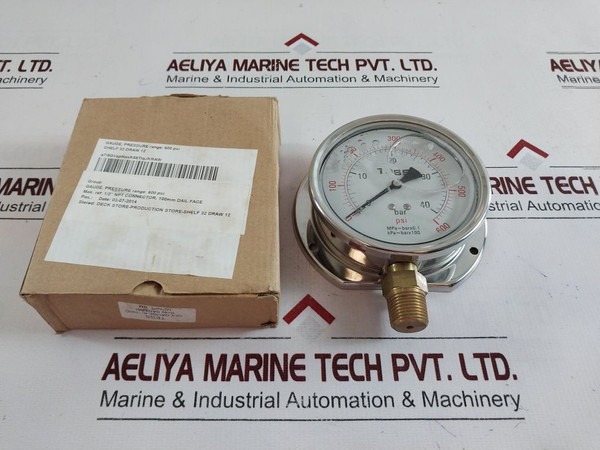 Tess Pressure Gauge 0-600 Psi 0-40 Bar Liquid Filled