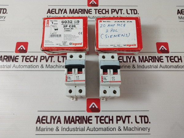 Legrand C20 6032 69 2-pole Miniature Circuit Breaker 415V Ac 10000A