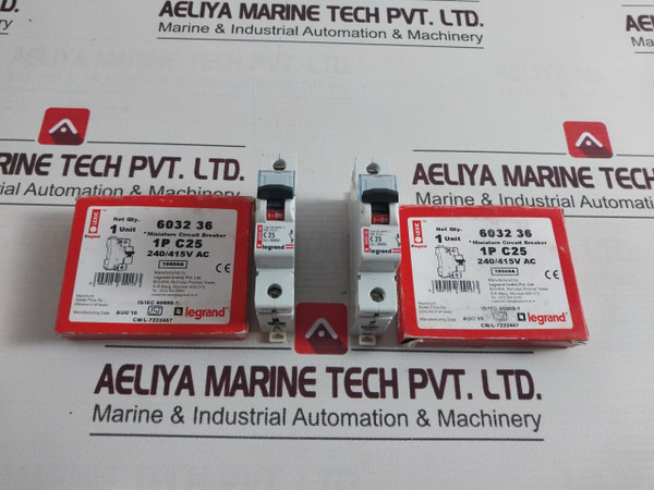 Legrand C25 6032 36 Miniature Circuit Breaker Is/Iec 60898-1 240/415V~