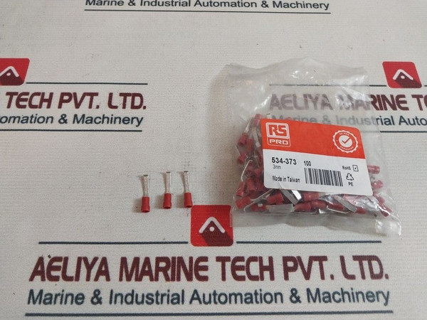 Lot Of 100X Rs 534-373 Hooked Insulated Crimp Blade Terminal Red