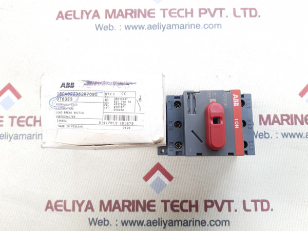 Abb ot63e3 load break switch 1sca022352r7090 in 80A 6 fi 36010437