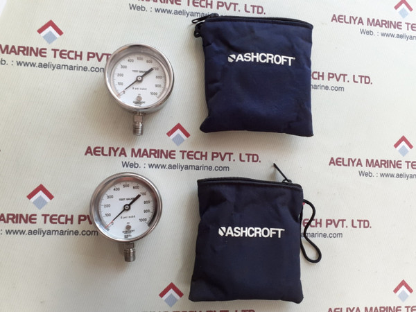 Ashcroft 5 psi subd test gauge 0-1000 aisi 316 tube/socket