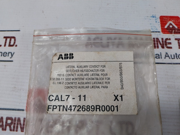 Abb Cal7-11 Lateral Auxiliary Contact 10A-600V