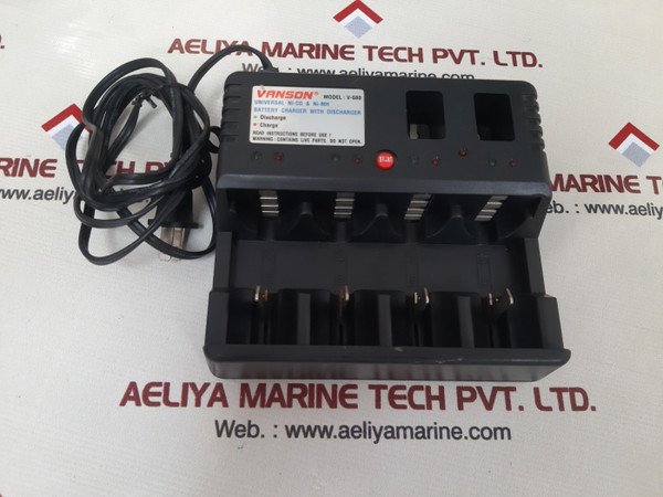 Vanson v-680 battery charger & discharger, model: v-680, universal ni-cd & ni-mh, input: 110-120v, output: aaa-4x(1.4v dc 55ma)