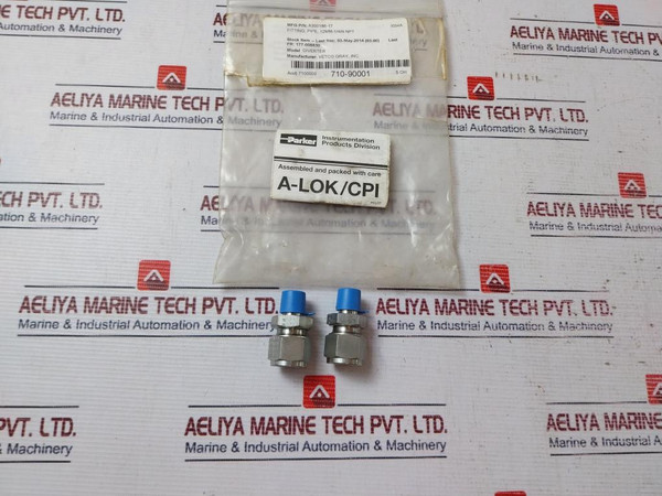 Lot Of 2X Parker A-lok 316 Npt Fitting Pipe Union A300186-17