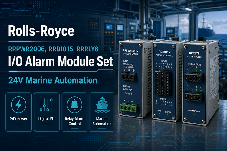 Rolls-Royce RRPWR2006, RRDIO15, RRRLY8 I/O Alarm Module Set 24V Marine Automation