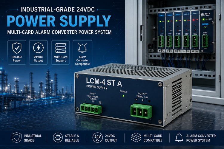 LCM-4 ST A Power Supply — Industrial-Grade 24VDC Multi-Card Alarm Converter Power System