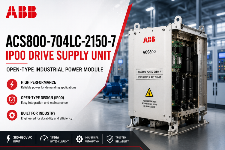 ABB ACS800-704LC-2150-7 IP00 Drive Supply Unit | Open-Type Industrial Power Module