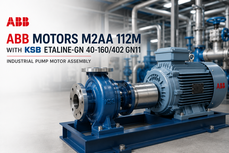 ABB Motors M2AA 112M with KSB Etaline-GN 40-160/402 GN11 | Industrial Pump Motor Assembly