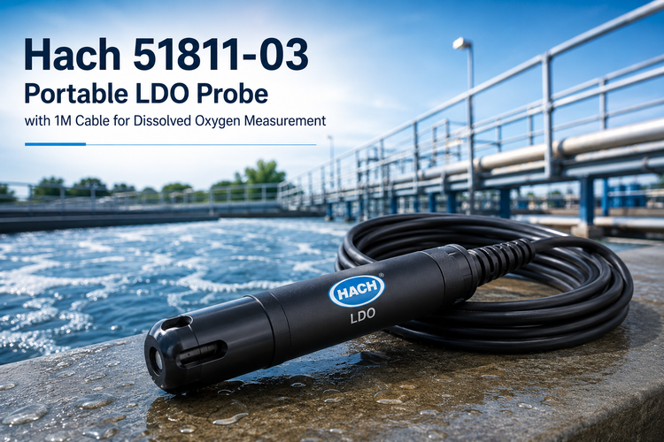 Hach 51811-03 Portable LDO Probe with 1M Cable for Dissolved Oxygen Measurement
