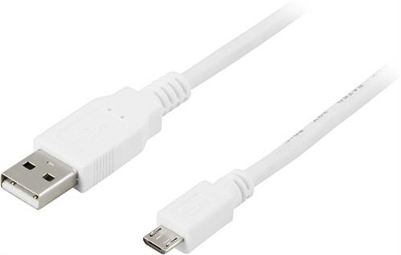 transaktion pastel bidragyder DELTACO USB 2.0 kabel A han-Micro B han 0,5M hvid