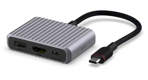 UNISYNK 3 Port USB-C Hub V2 4K60Hz 100W Grey