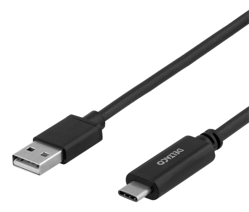 DELTACO USB2.0 cable, Typ A - Typ C1m, black