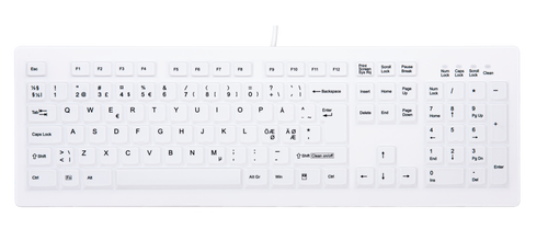 CHERRY AK-C8100F-U1-W/NOR Keyboard, hvid
