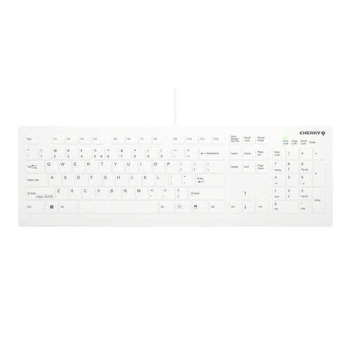 CHERRY AK-C8112-US-W/PN Keyboard, IP68, hvid