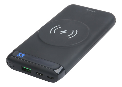 Deltaco PB-Q1003 power bank Lithium Polymer (LiPo) 10000 mAh Wireless charging Black
