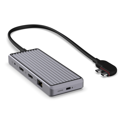 UNISYNK USB-C 10 Port Dual Screen Docking Hub for Mac Grey