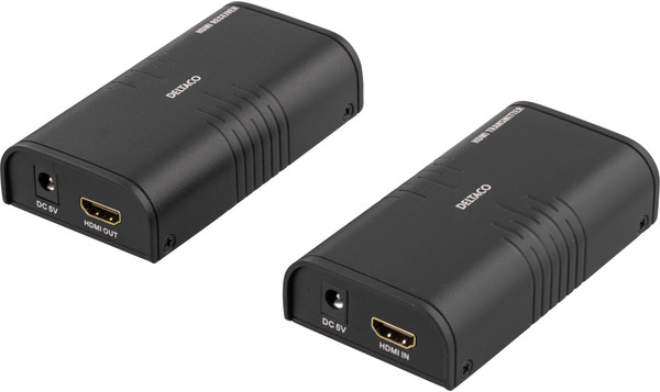 Deltaco HDMI-221 AV extender AV transmitter & receiver Black