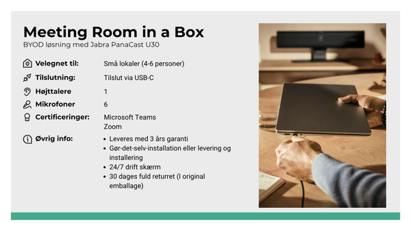 Globe Meeting Room-in-a-Box (U30+55skærm+mont) BYOD Lille møderum