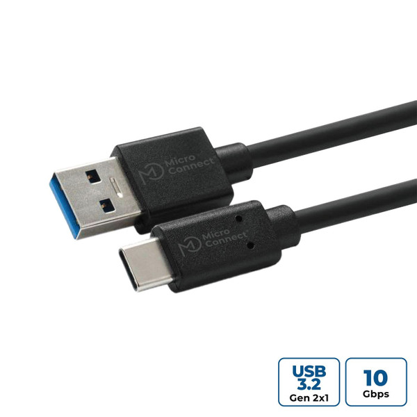 Microconnect USB3.2CA0.25 USB cable USB 3.2 Gen 2 (3.1 Gen 2) 0.25 m USB A USB C Black