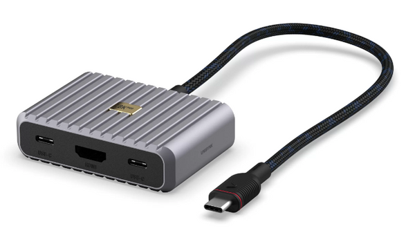 Unisynk 5 port USB-C Hub 8K 100W Grey